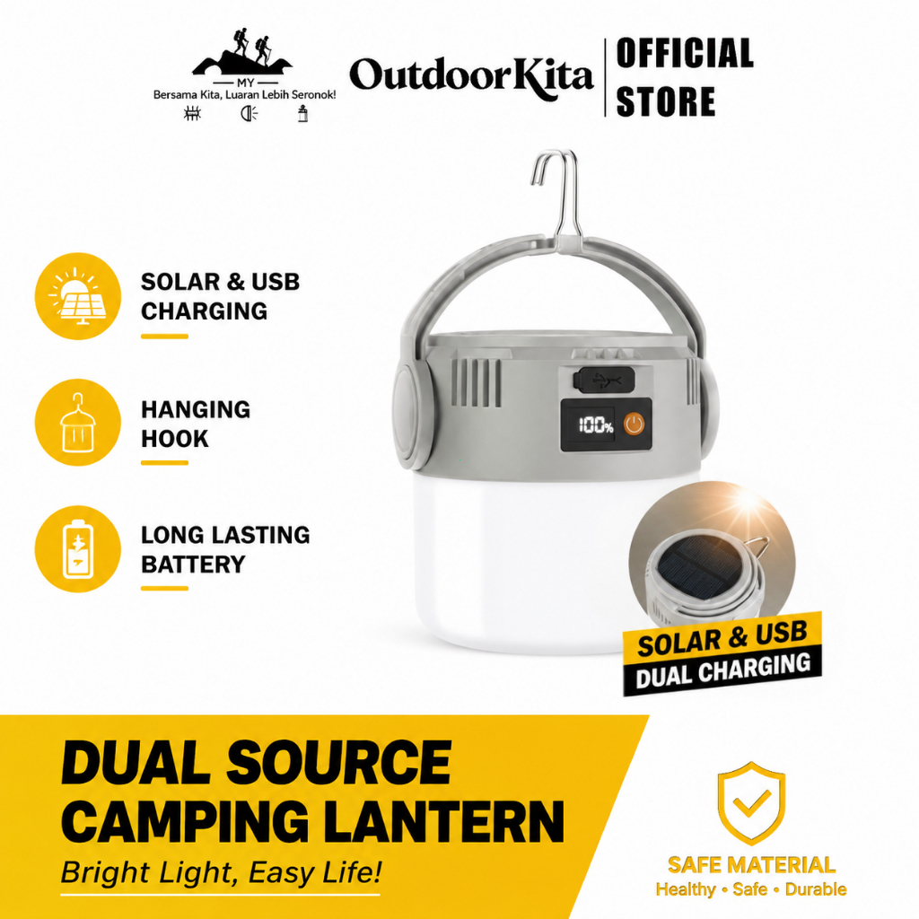 Multifunctional Led Camping Lantern Type-C Rechargeable Light Portable Tent Lampsolar Charging Emergency Flashlight露营灯