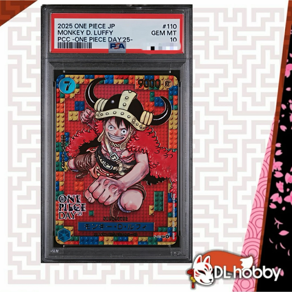 One Piece Elbaph Day 25 Luffy Promo Card Lego Luffy PSA 10 Graded Slab Trading Card OPCG