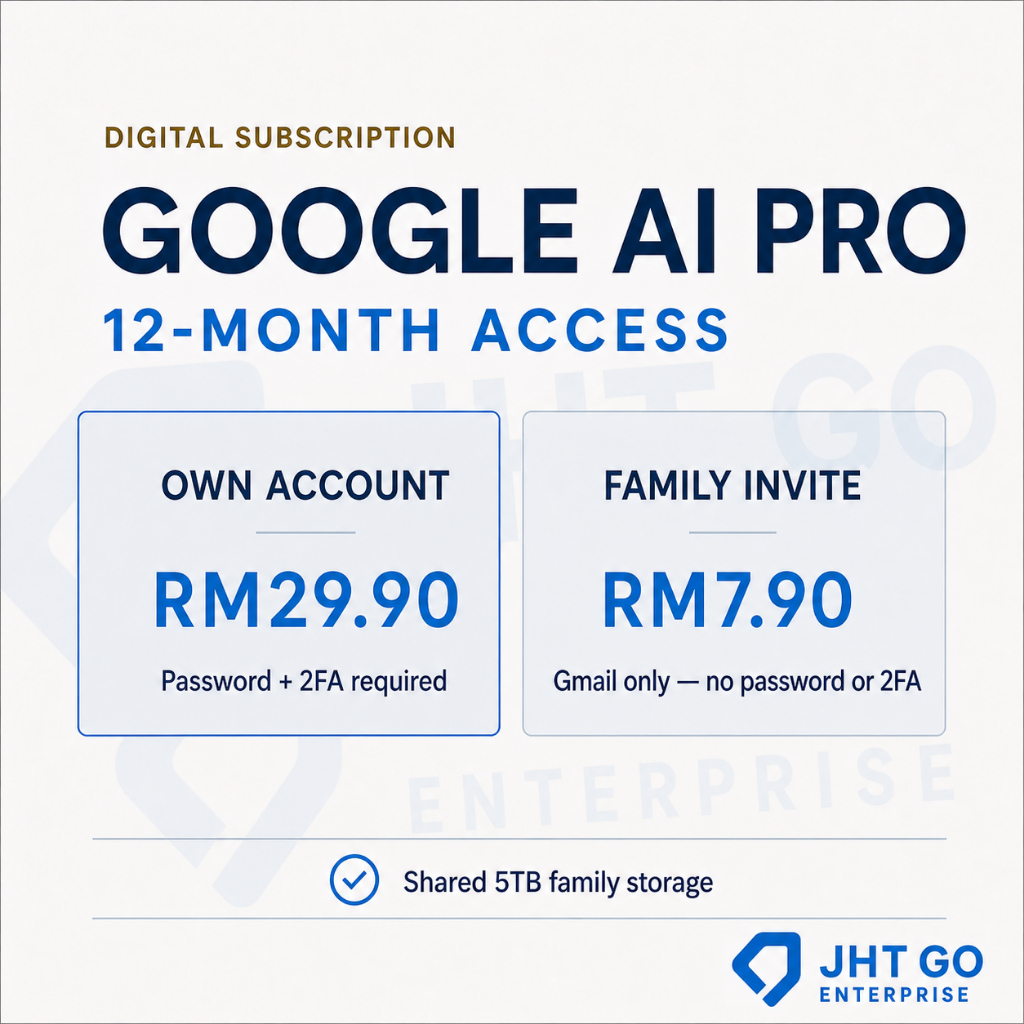 Google AI Pro 12 Months | Own Gmail Upgrade / Family Invite | Gemini, Veo, Flow, NotebookLM