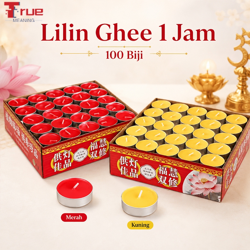 100PCS Ghee Tealight Candle 1 Hour Red Yellow Butter Lamp untuk Prayer Buddhist Temple Altar Home Worship