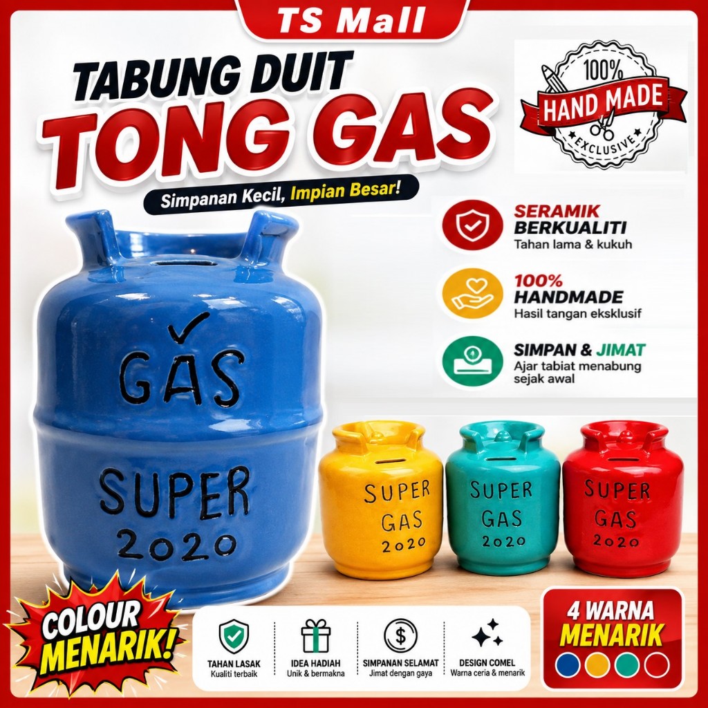 Tabung Duit Coin bank Saving box Handmade ceramic tembikar Tabung wang tong gas coin box