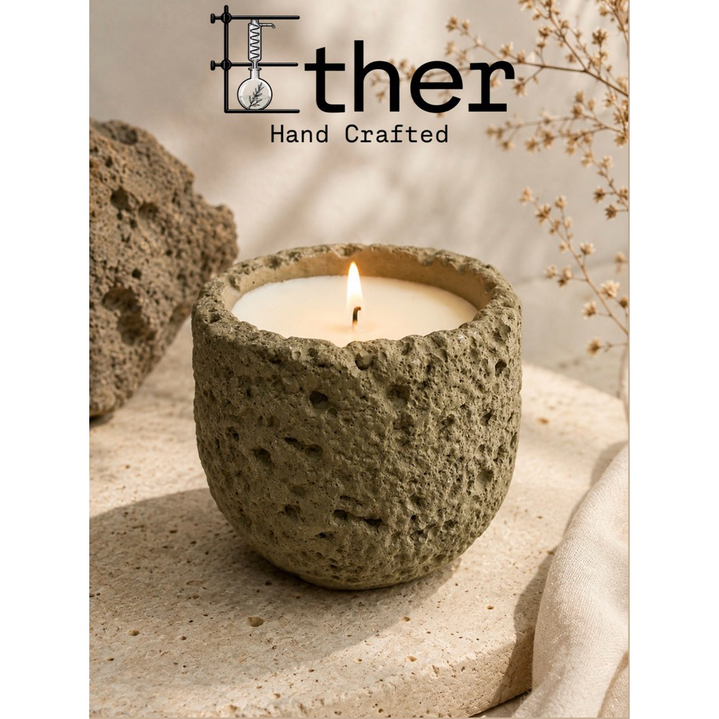 ETHER Limited Edition Scented Candle 50g with Cement cup Handcrafted Soy Wax burn longer Decoration Art gift手工香薰蜡烛限量送礼摆设