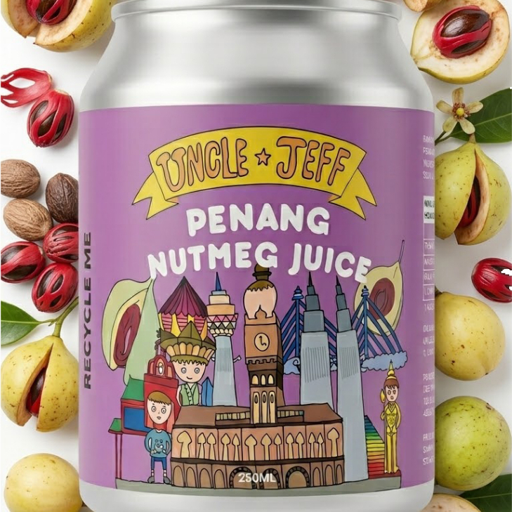 Uncle Jeff Penang Nutmeg Juice 250ml | Jus Buah Pala | 豆蔻汁 | Penang Nutmeg Juice | Real Fruit