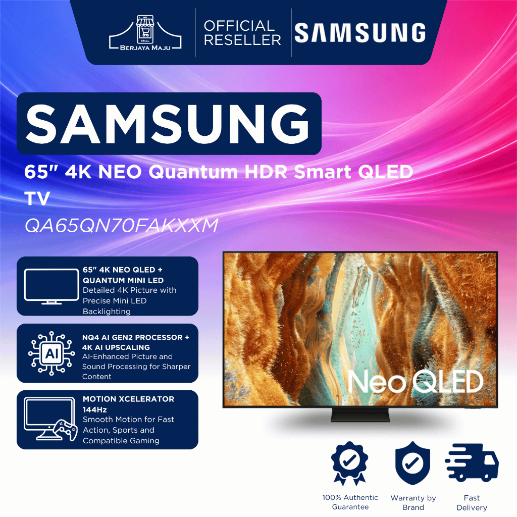 Samsung 65" 4K NEO Quantum HDR Smart QLED TV QA65QN70FAKXXM | 4K Smart QLED TV Google TV televisyen pintar 智能电视 HDR Quan