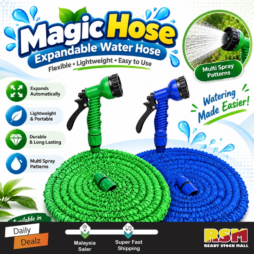 Magic Hose Spray Garden Multifunction Expandable Water Hose/Getah Paip Magik Fleksibel