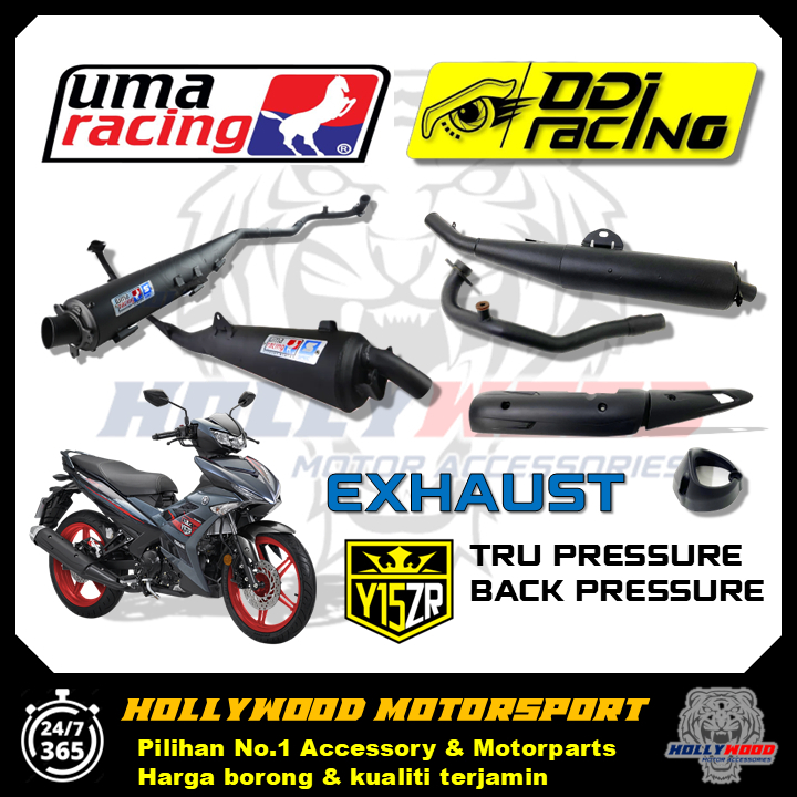 EXHAUST UMA RACING / ODI RACING BACK PRESSURE TRU PRESSURE Y15 Y15ZR / UMA RACING PLUG COIL