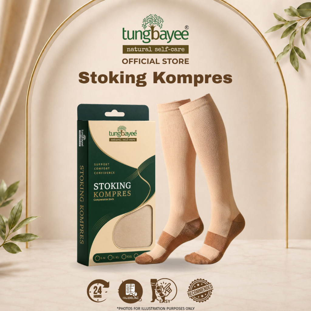Tungbayee Compression Support Socks | Stoking Kompres Kaki Lenguh & Bengkak | Berdiri Lama Travel