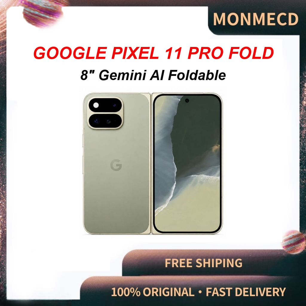 Google Pixel 11 Pro Fold 5G Smartphone, 8" Super Actua Flex Display, 30x Zoom, Night Sight, Gemini AI, 256GB Storage