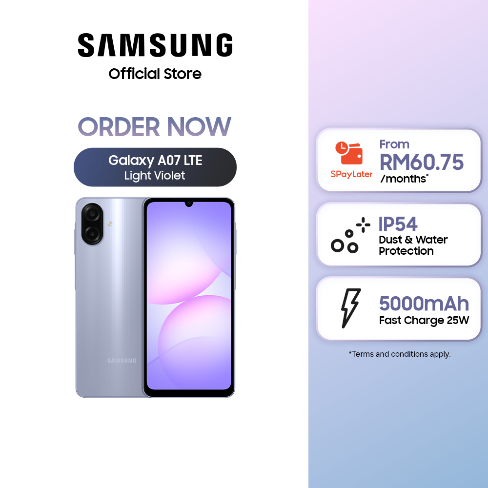 (RM60.75/month) Samsung Galaxy A07 LTE (8GB+256GB)
