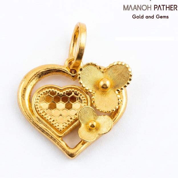 1.56GM-916 FANCY HEART PENDANT-916 PENDANT-916 INDIAN FANCY HEART PENDANT-916 GOLD FANCY HEART PENDANT-MAANOH PATHER