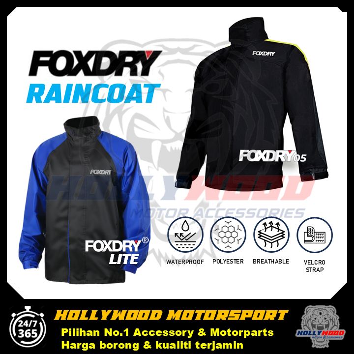 BAJU HUJAN FOXDRY LITE V2 / 05 PREMIUM V2 RAINCOAT BAJU HUJAN WATERPROOF DOUBLE ZIP