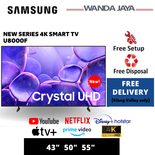 [FREE DELIVERY] Samsung TV U8000F 4K UHD Smart TV (43" / 50" / 55"/ 65") U8000F