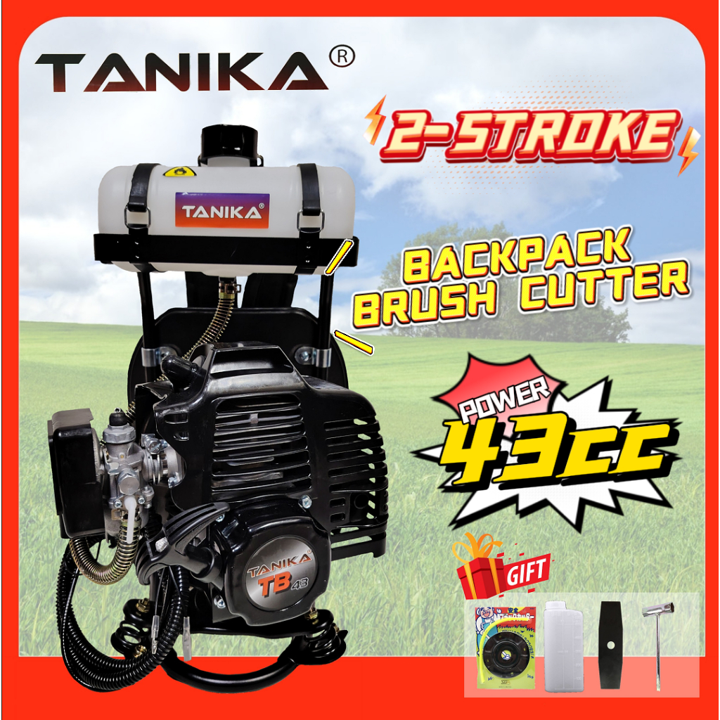TANIKA JAPAN TB43 43cc 2-Stroke Backpack Brush Cutter Grass Cutter Mesin Rumput Mesin Potong Rumput