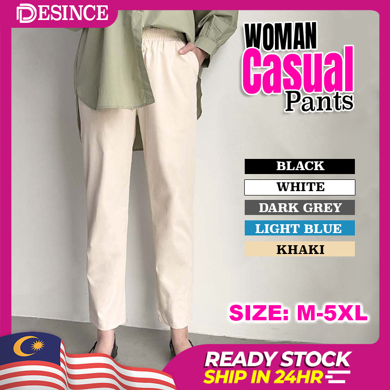 ?? DESINCE Seluar Panjang Unisex Casual Long Pants Straight Cut Trousers Loose Fit Plus Size Bottom MP 133