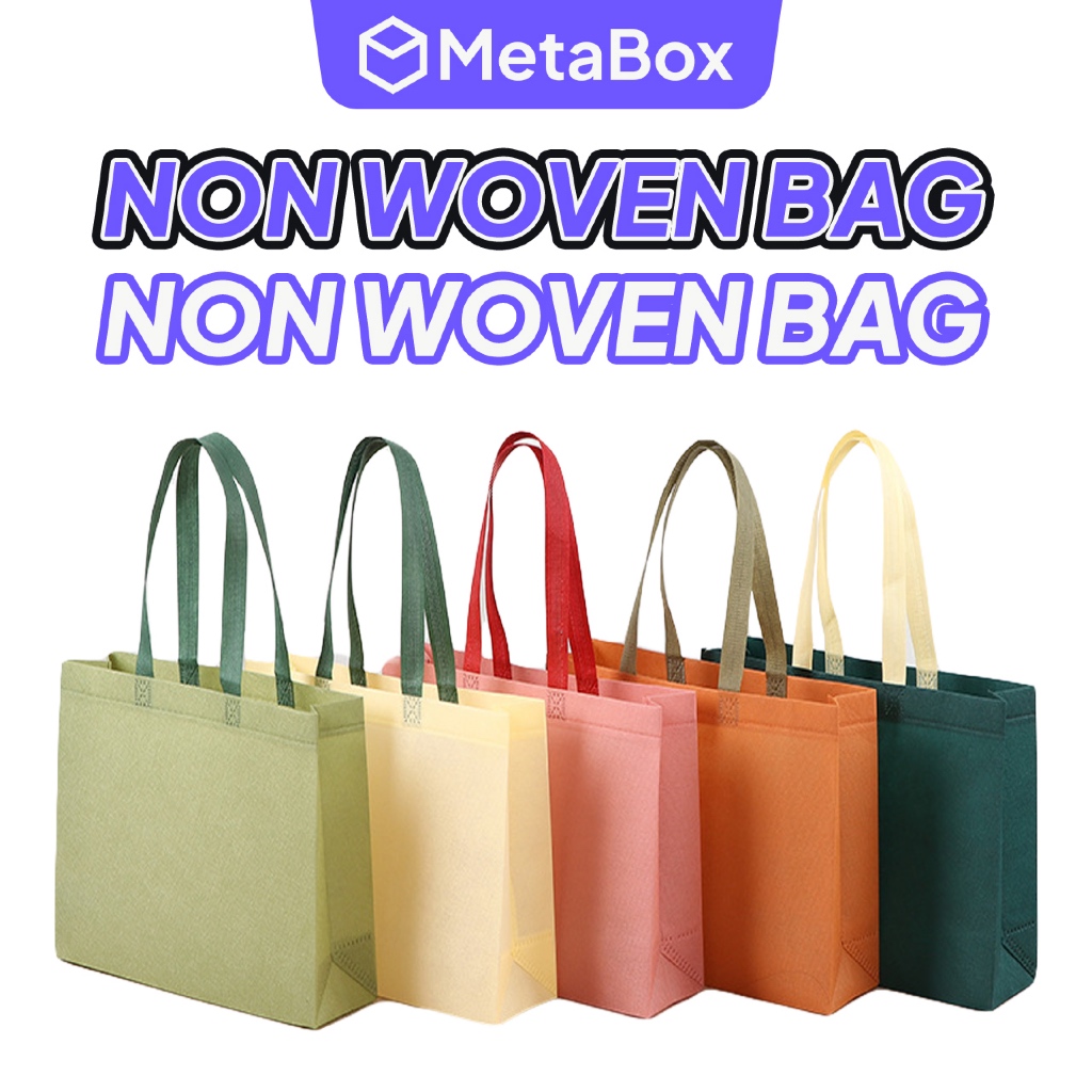 Shopping Tote Bag Non Woven Reusable Beg Eco Friendly Kitar Semula Goodie Handle Bag Tahan Lasak