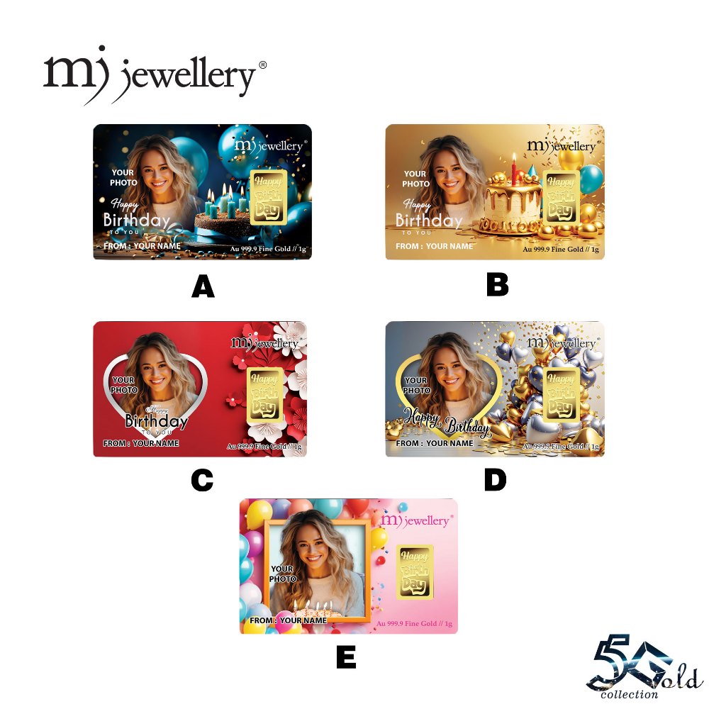 MJ Jewellery 5G Gold Collection 999.9/24K Customize Gold Bar F48 (0.1g /&hellip;