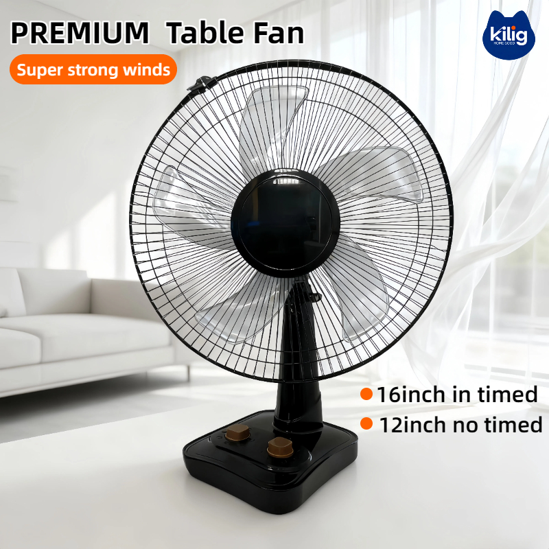 Table Fan 12"/16" Inch Table Fan Strong Wind 3 Speed Easy to Carry fan