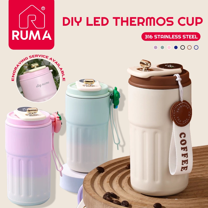 420ML Thermos Cup Stainless Steel Mug Smart Temperature Display Water Bottle Cup Tight Leak Proof