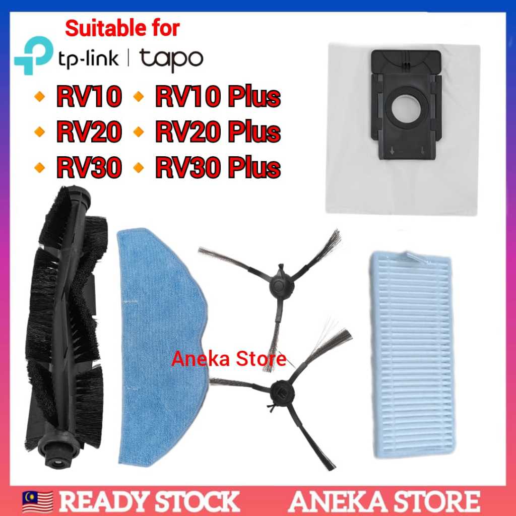?? Replacement for TP-Link Tapo Robot Vacuum RV10 RV20 RV30 RV10 Plus RV20 Plus RV30 Plus Accessories Mop Cloth Brush