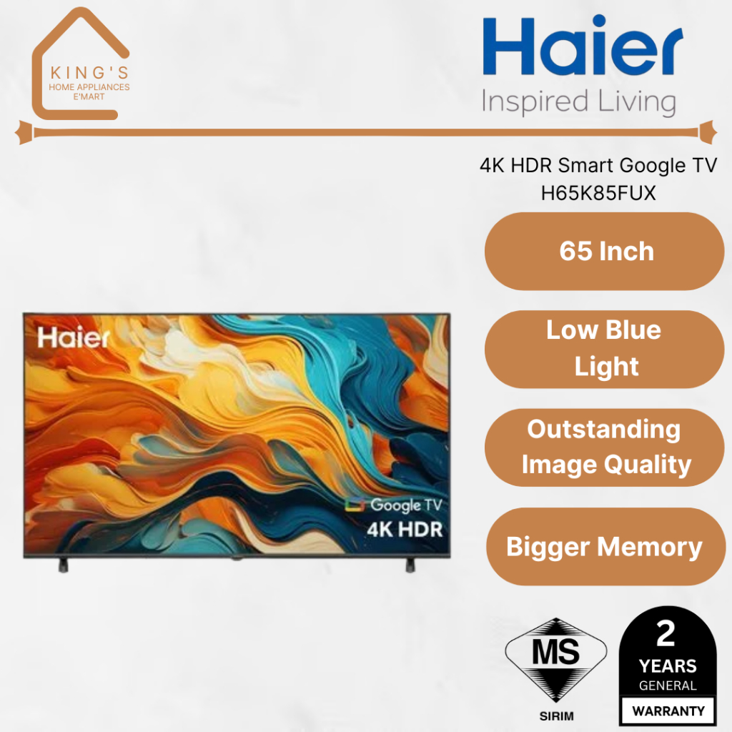 [FREE KV INSTALL] Haier 50" 55" 65" 4K UHD Smart Google TV Television H65K85FUX / Bigger Screen & Speaker