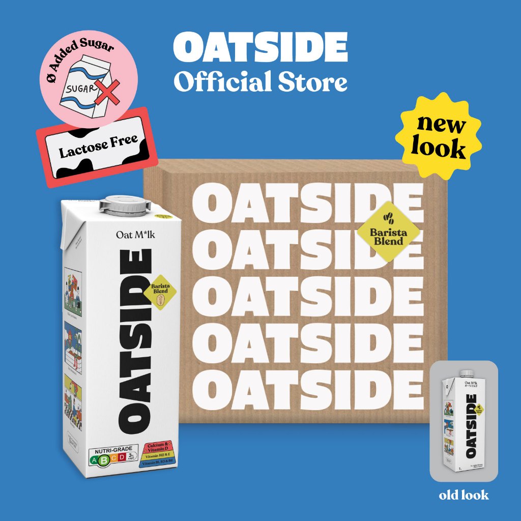 OATSIDE Barista Blend Original Oat Milk 1L x 6 - Dairy Free, Creamy, Zero Added Sugar