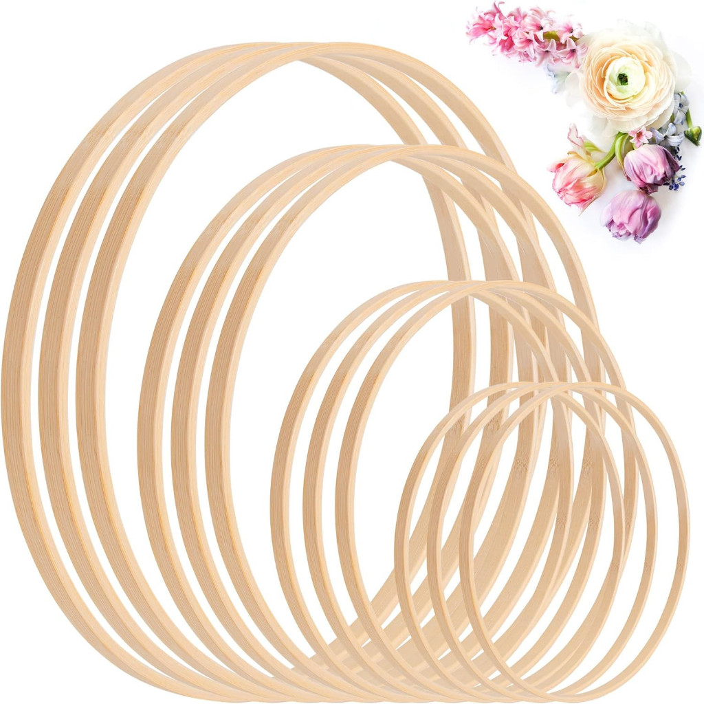 8-45cm Wooden Dream Catcher Circle Ring Cross Bamboo Hoop Round Hoops DIY Handmade Art Craft Wedding Decor Gelung Rotan