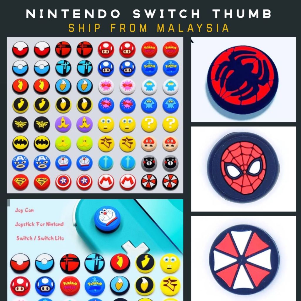 NIZI 1PCS Nintendo Switch Thumb Grip Switch Lite Joy Con Silicone Thumb Stick Grip Analog Cover