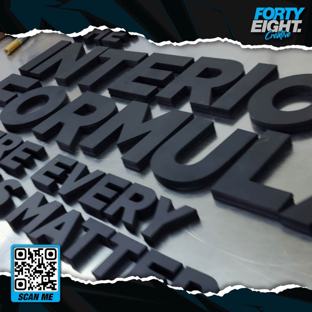 (H30CM) 3D PVC Lettering & Numbering | Black Color | Hiasan Dinding | 3D Signage | Decoration