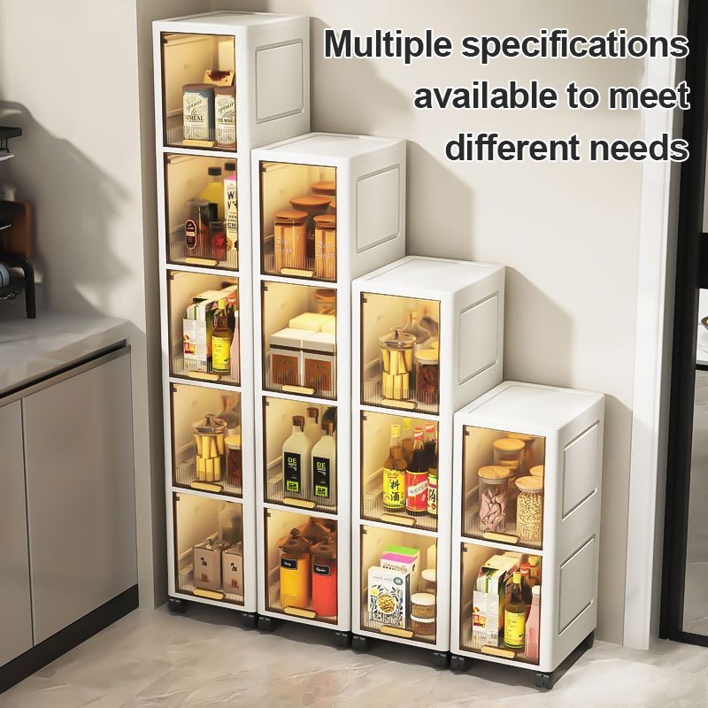 Ultra-Slim Foldable Cabinet (20-25cm) ? Narrow Storage Cart with Rollers for Bathroom, Kitchen & Office