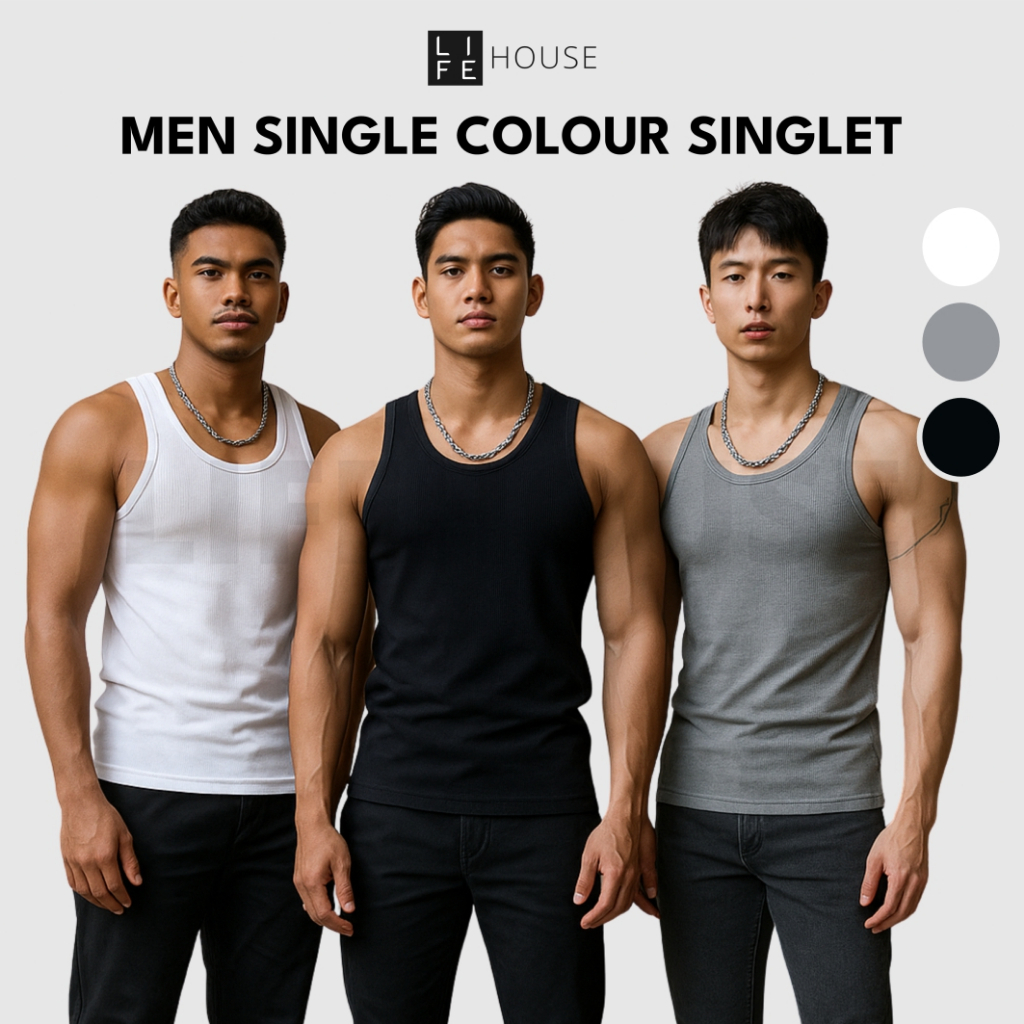 [M-4XL] Men Sport Wear Gym Shirt Casual Fitness for Training Sleeveless Lelaki Baju Sukan Tanpa Lengan Lelaki Innershirt