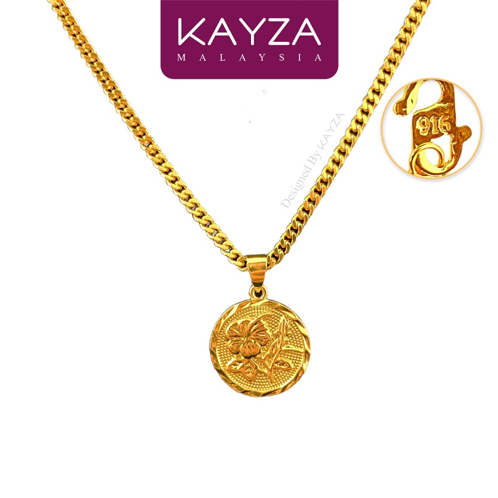 104N (14.1g) KAYZA Floral Crest Necklace Handcrafted Designs in Vietnamese Emas