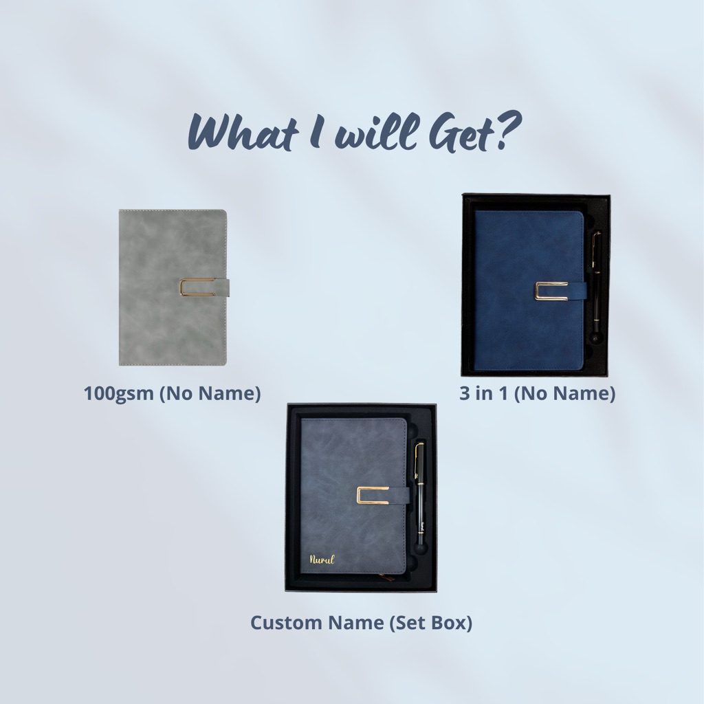 ??BY DESIGN Magnetic Custom Notebook Business Buku Nota Gift Thick Diary Journal Doorgift 200 Pages