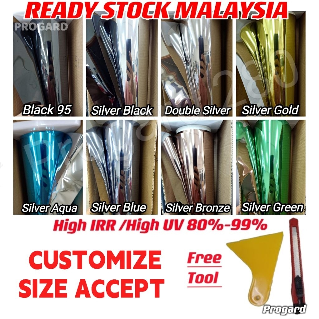 [CUSTOM SIZE] Tinted rumah siap potong ikut size/ Window Film / Reflective Film /malaysia ready stock/fast Delivery