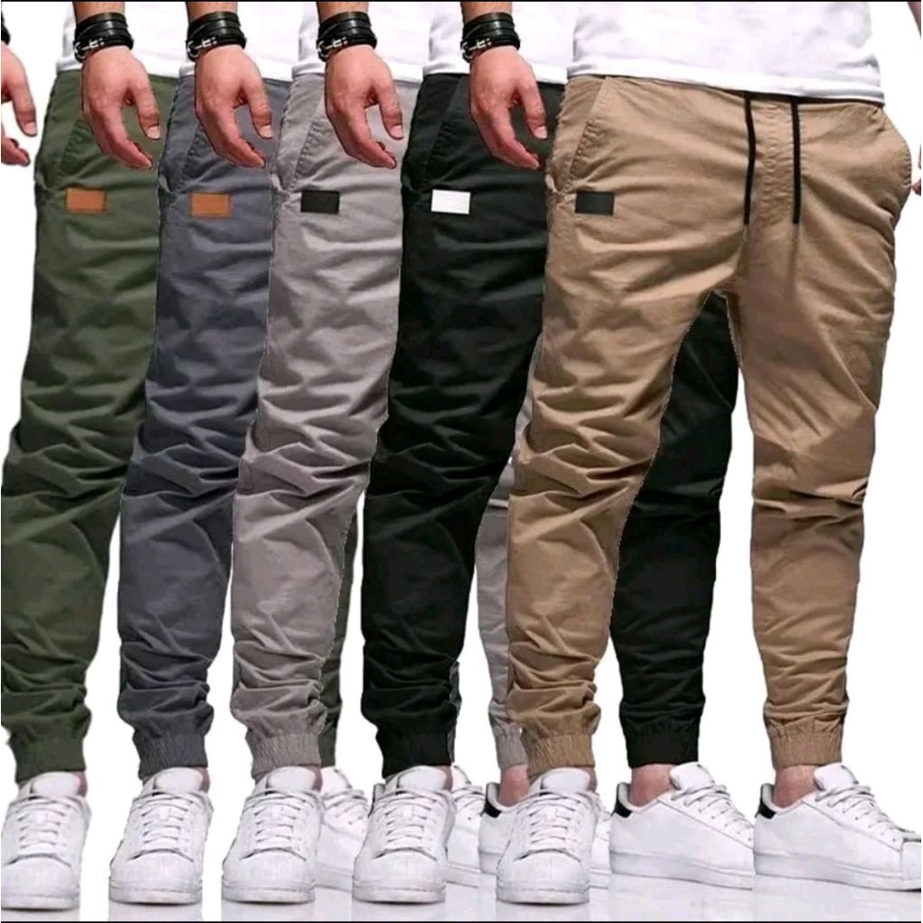 Joggers 4 pocket long pants unisex, MaterialCotton,,Kain table, Pinggang tile Size (S - 2XL)