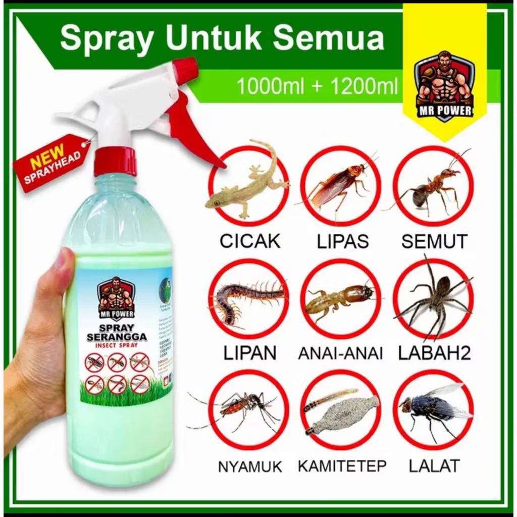 Mr Power Anti Serangga Spray Rumah Organik Liquid Supplies