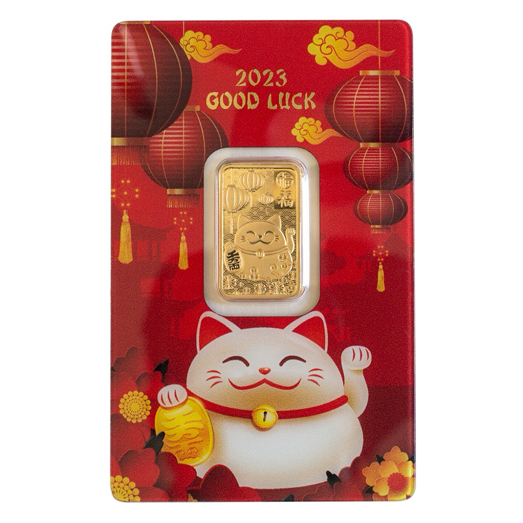 [LIMITED EDITION] PAMP GOLD BAR 999.9 5.00g (EMAS 999.9) Good Luck Cat