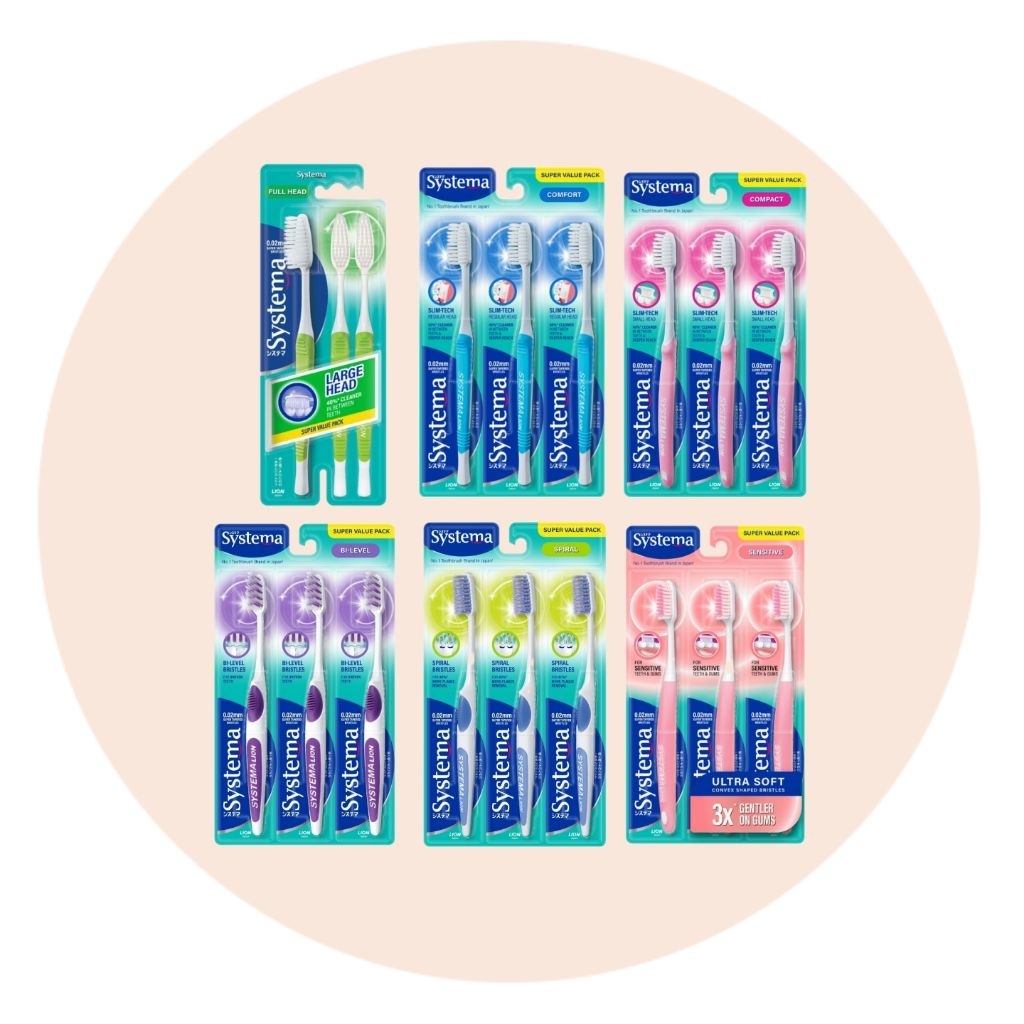 Systema Toothbrush Super Value Pack /Systema Toothpaste (Extreme Clean Breath/Deep Clean Whitening/Extra Gum Protection)