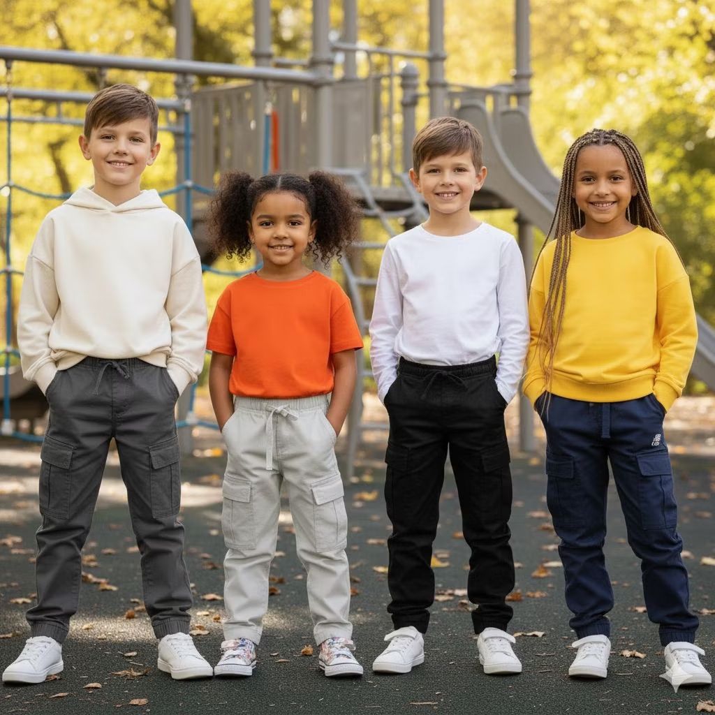 ?PREMIUM?Seluar Budak Kargo Kain Bergetah Dn Slesa?Saiz 3year to 14 Year?smpai dlm 2hari?