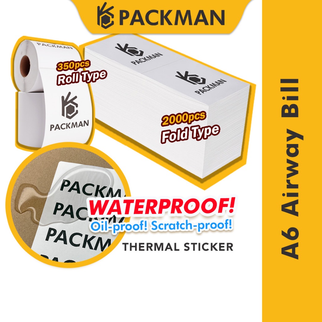 A6 Thermal Sticker Roll/Fold Thermal Label Sticker 100mm*150mm Thermal Airway Bill Courier Bag Shipping Label