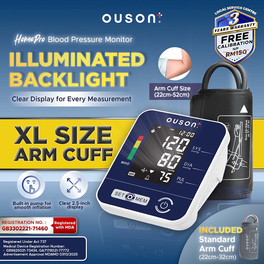 OUSON Blood Pressure Monitor Big Cuff Bp Blood Pressure Machine 血壓測量器 Mesin Tekanan Darah Tinggi