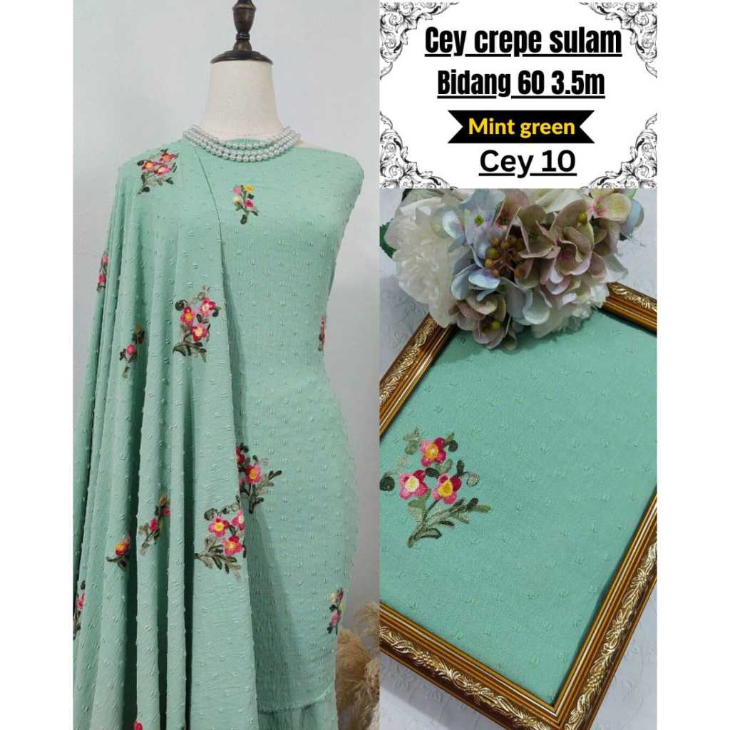 Promotion Hebat Harga Borong  Kain Pasang  Cey Crepe Bidang 60 3.5 Meter Ready Stock
