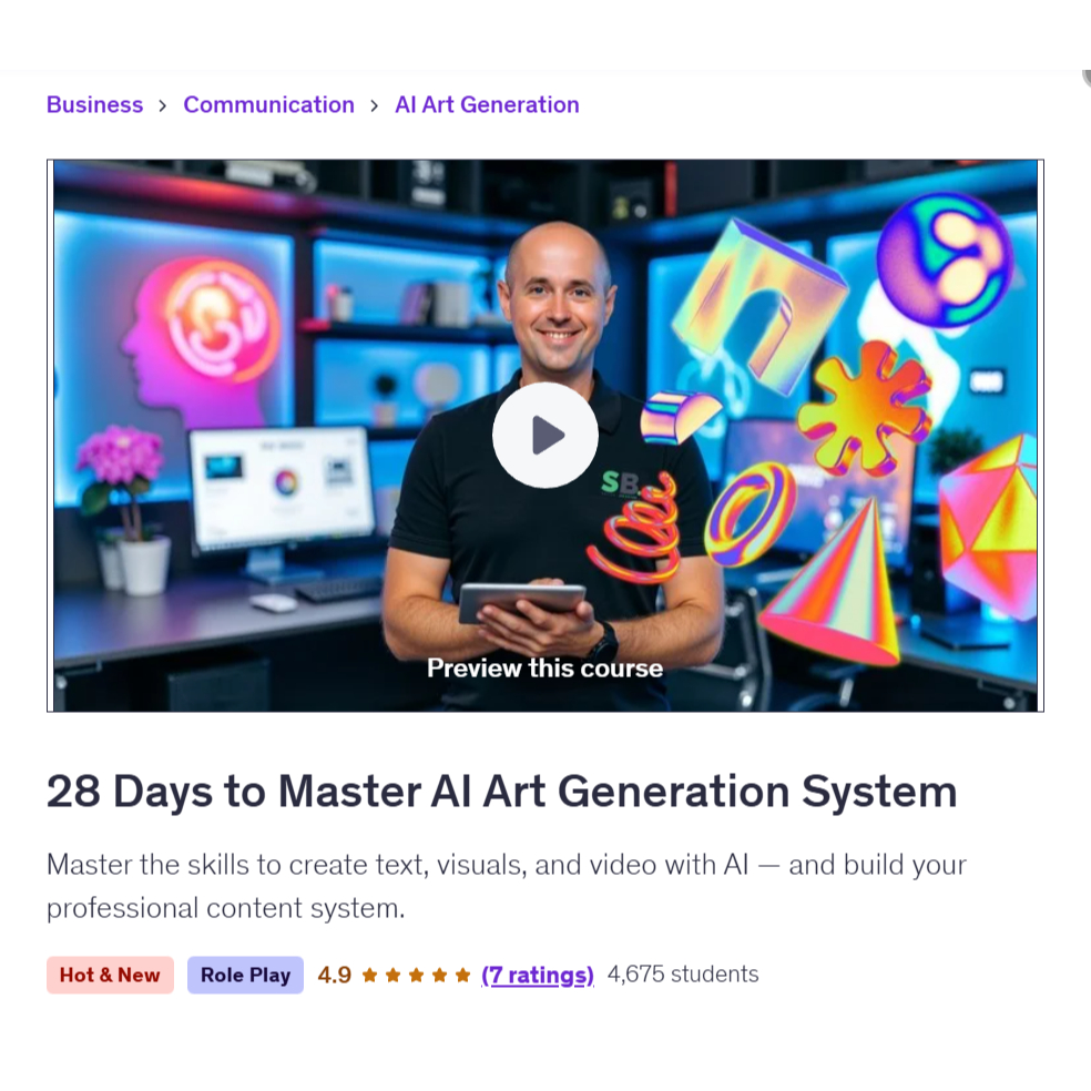 Make Ai Video Course-28 Days to Master AI Art Generation System | Make Video With Ai Lessons