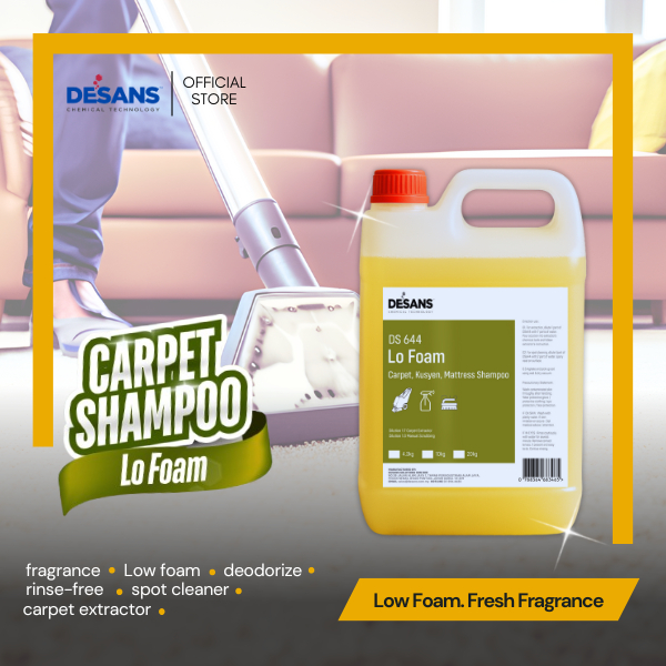 DESANS - Syampu Karpet & Fabrik Buih Rendah | Sofa, Tilam, Kusyen Kereta | Antibakteria | Low Foam Carpet Shampoo