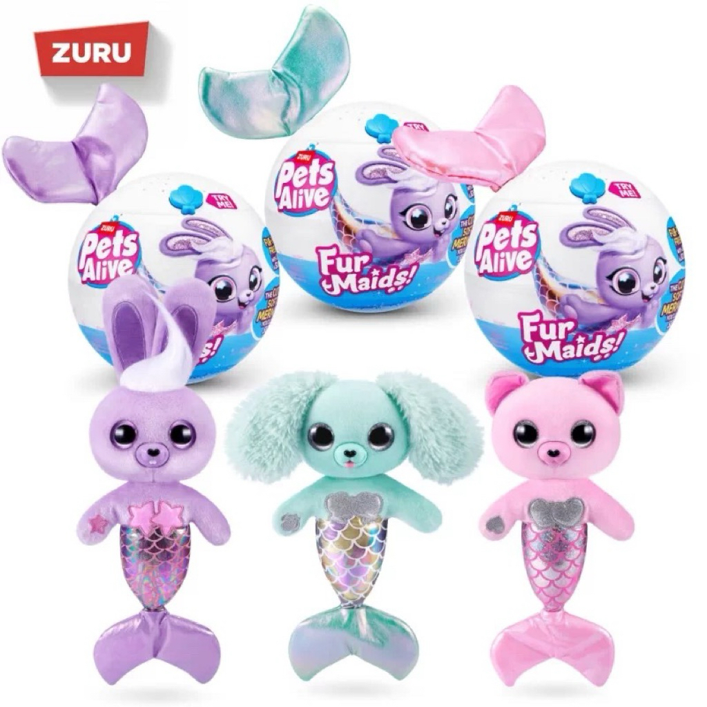 {ORIGINAL} ZURU PETS ALIVE FURMAIDS MERMAID PLUSH WITH LIGHT & SOUNDS (9555)