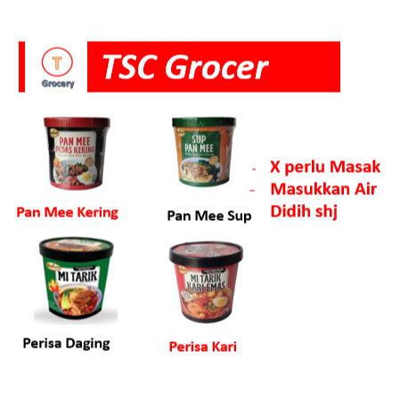 [Halal] Bentoree MI TARIK Perisa Daging Lembu /Kari, Pan Mee Sup/ Kering