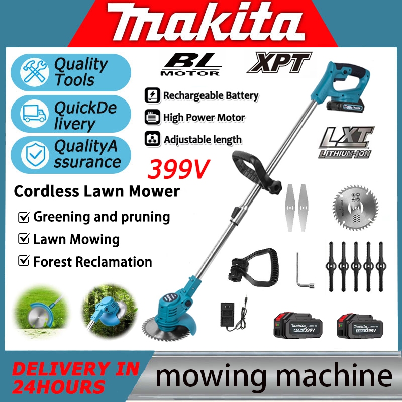 Makita Mesin Rumput Bateri Cordless Grass Cutter Mesin Potong Rumput Elektrik Trimmer Rumput Bateri