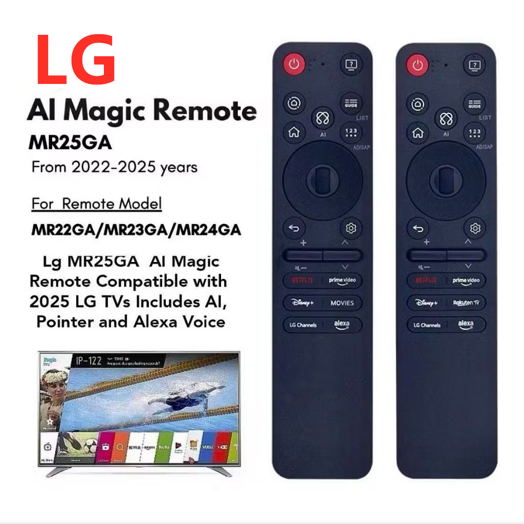 Lg AI Magic Remote 2022-2025 MR25GA MR24GA MR23GA MR22GA MR21GA MR20GA AI Magic Remote LG TVs AI Mode Pointer and Alexa