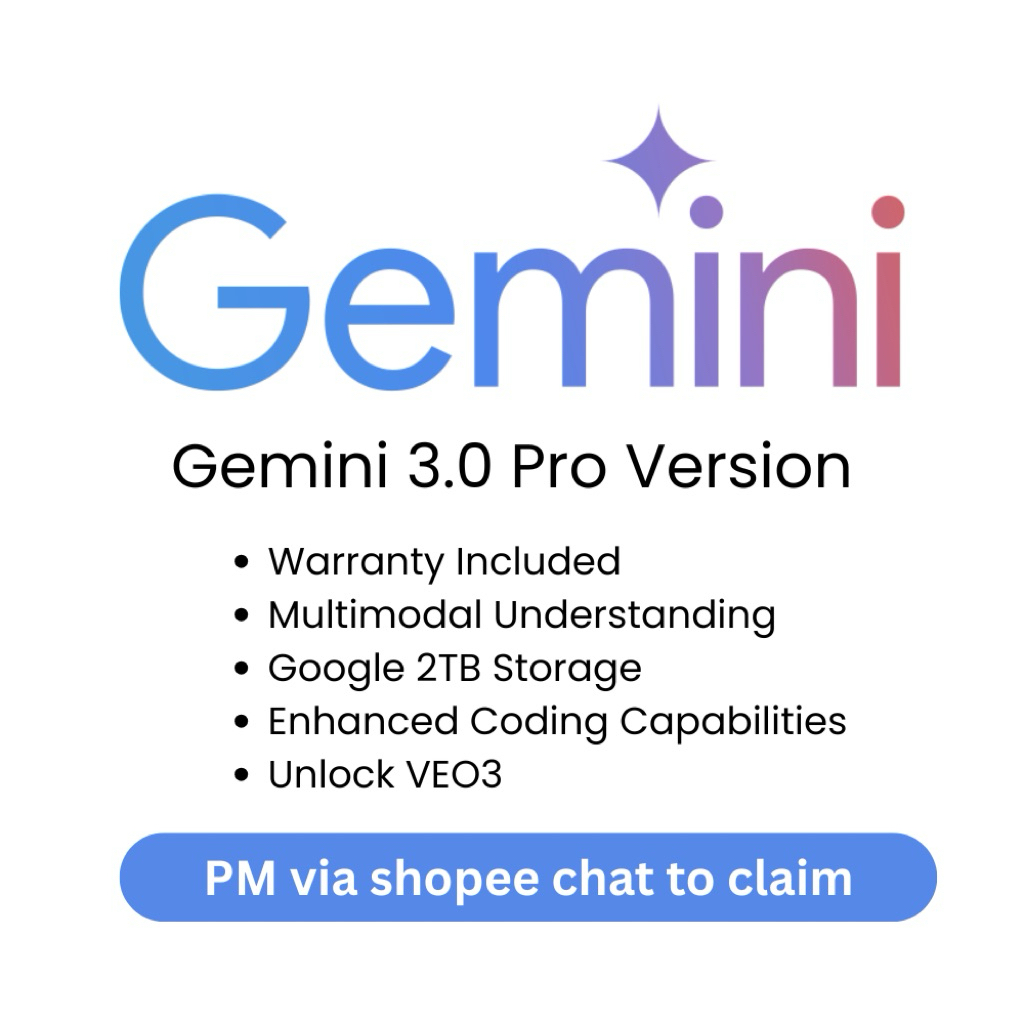 Google Gemini Pro Premium Account - 1 Year Subscription, 2 TB Google Drive Included