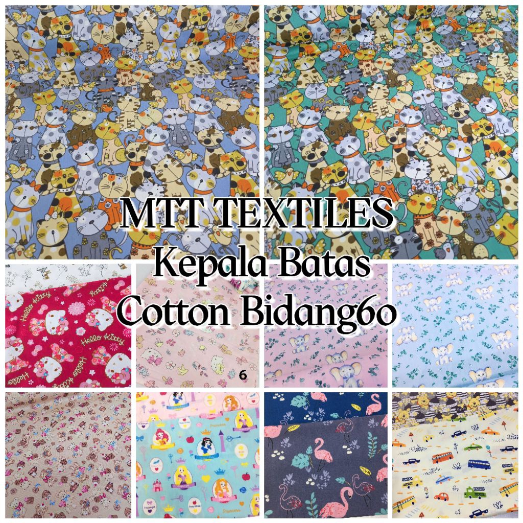 Twill Cotton 60" / Comb Cotton 60'' /Kain Cotton Bidang60''