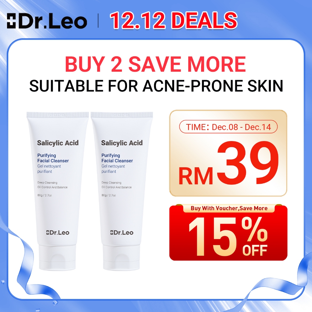 Dr.Leo Salicylic Acid Cleanser Face Wash Pencuci Muka Oil Control 洗臉霜 Acne 80g